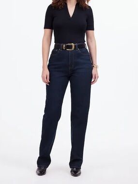 Madewell The Curvy '90s Straight Jean Norman Wash Comfort Stretch Dark Size 26